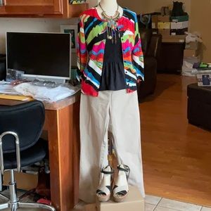 JOSEPH A. Bold Cityscape Button Down Cardigan Size S, NWT